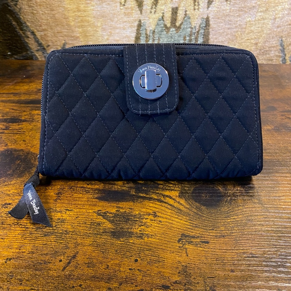Vera Bradley Black Quilted Clutch